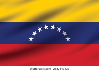 Venezuela flag official colors and proportion digital vector illustration. Waving flag.