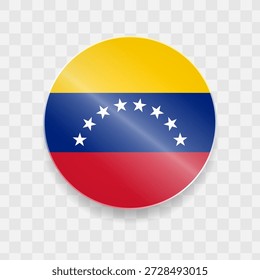Bandeira da Venezuela com botão de vidro