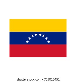 Venezuela flag on the white background. Vector illustration