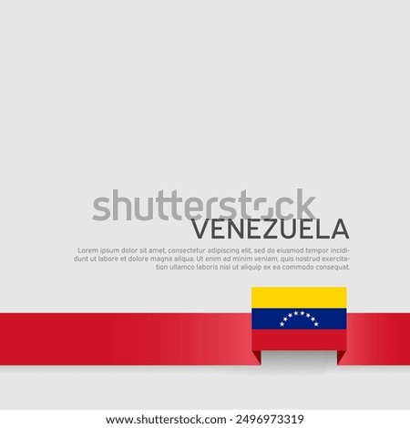 Venezuela flag on white background. Venezuelan brochure vector design, template. Cover for business booklet. Ribbon with venezuela flag. National poster. State patriotic banner, flyer