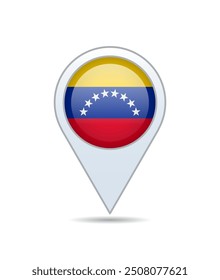 Venezuela - flag pin for map. Vector illustration.