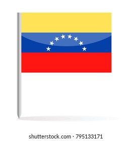 Venezuela Flag Pin Vector Icon - Illustration