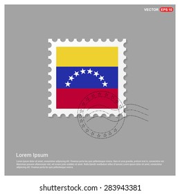 Venezuela Flag Postage Stamp on white background. Vector illustration.