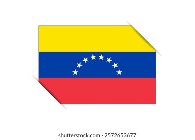 Venezuela flag - rectangle colorful flag representing a country cultural identity and heritage. The essence of national pride and unity. Attached by the corners in a paper album