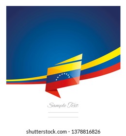 Venezuela flag ribbon New abstract origami blue background banner vector