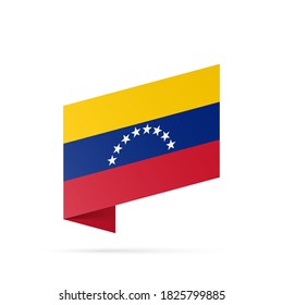 Venezuela Flaggenstaat Symbol einzeln auf nationalem Hintergrund. Grußkarte Nationaler Unabhängigkeitstag der Bolivarischen Republik Venezuela. Illustrationsbanner mit realistischer Staatsflagge.