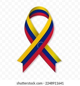 Venezuela flag stripe ribbon vector illustration on a transparent background vector image (PNG).