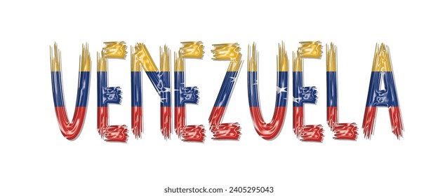 VENEZUELA-Fahnentext-Schriftart, 3D VENEZUELA-Flagge bunter Hintergrund, VENEZUELA-Flagge, Vektorgrafik-Vektorgrafik