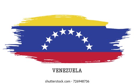 Venezuela flag vector grunge paint stroke  