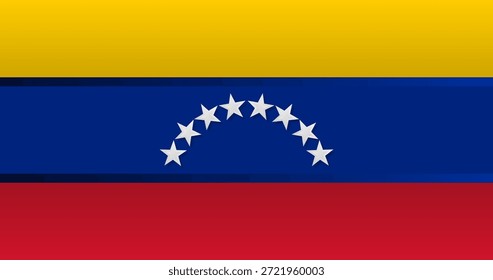 Ilustración vectorial de la bandera de Venezuela en estilo 3D