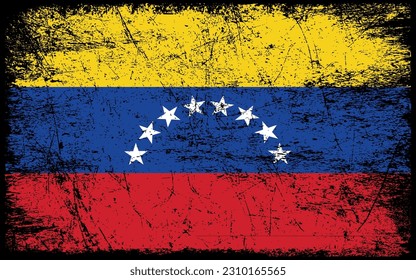 Venezuela flag vector silhouette, design asset, Venezuela  distress flag vector
