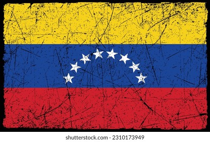 Venezuela flag vector silhouette, design asset, Venezuela  distress flag vector
