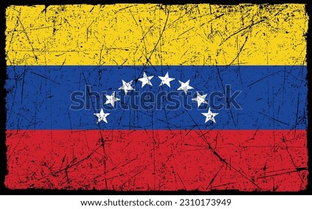 Venezuela flag vector silhouette, design asset, Venezuela  distress flag vector
