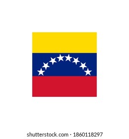 Venezuela Fahne Vektorsymbol - Abbildung. Flagge Venezuelas. Abstraktes Konzept, Symbol, Quadrat, Schaltfläche