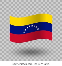 Vektor der venezolanischen Flagge. Venezuela wellige Flagge einzeln auf transparentem Hintergrund. Flagge von Venezuela Symbol Symbol. EPS 10