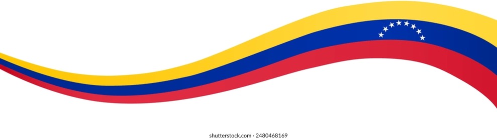 Venezuela flag wave isolated on png or transparent background vector illustration. 