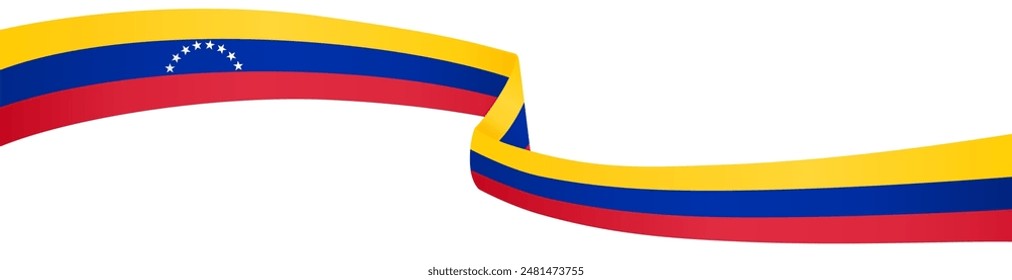 Venezuela Flaggenwelle isoliert auf PNG oder transparenter Hintergrund Vektorillustration. 