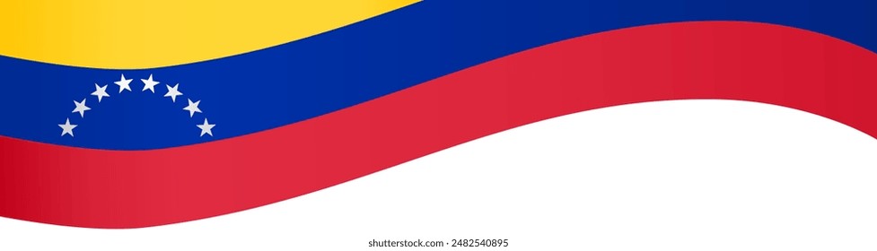 Venezuela flag wave isolated on png or transparent background vector illustration. 