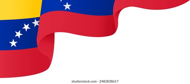 Venezuela Flaggenwelle isoliert auf PNG oder transparenter Hintergrund Vektorillustration. 