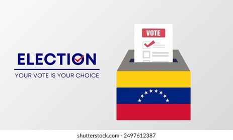  Venezuela general election 2024 concept, democracy, flag. Vector icon illustration