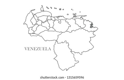 Venezuela gray line map