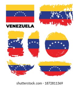 Venezuela - Grunge Flag Vector Flat Icon 