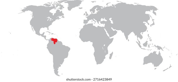 Venezuela destacada en el diseño del Vector del mapa mundial