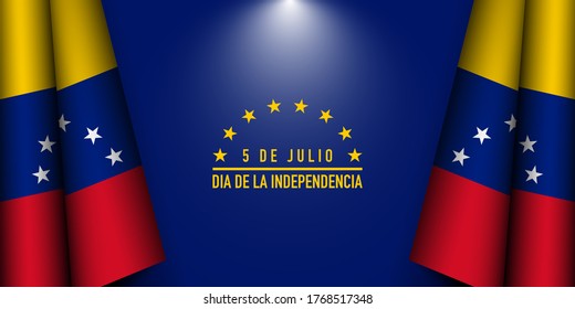 Hintergrund des Unabhängigkeitstags in Venezuela. Übersetzen: 5. Juli, Unabhängigkeitstag. Vektorgrafik