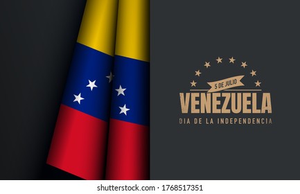 Hintergrund des Unabhängigkeitstags in Venezuela. Übersetzen: 5. Juli, Unabhängigkeitstag. Vektorgrafik