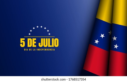 Venezuela Independence Day Background. Translate: 5th of July, Independence day. Vector Illustration