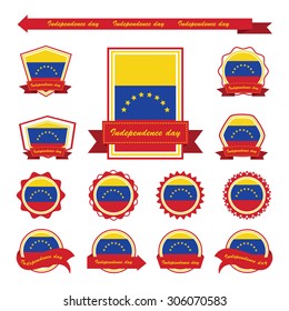 venezuela independence day flags infographic design