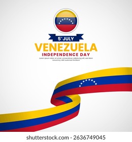 Venezuela independence day Square banner background with waving flag vector illustration