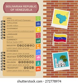 Venezuela infographics, statistical data, sights. Vector illustration