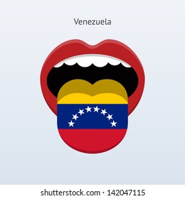 Venezuela language. Abstract human mouth. Vector illustration.