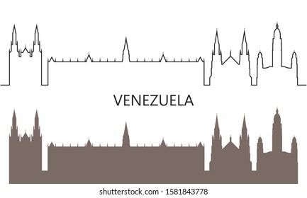 Venezuela logo. Isolated Venezuelan architecture on white background