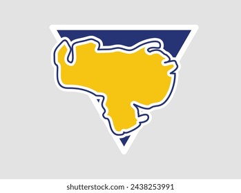  Logo de Venezuela con una cola en frente de un contorno del país de Venezuela