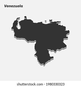 Venezuela map 3d silhouette. Vector illustration.
