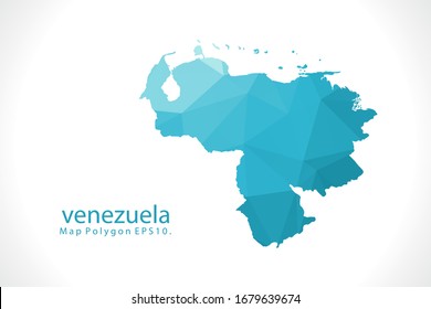 mapa venezuela Resumen gráfico triangular triangular de bajo nivel de polo con fondo blanco
