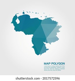 Mapa de Venezuela Resumen Gradiente de gradiente de bajo estilo de polo geométrico rugoso triangular sobre fondo blanco