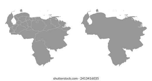 Venezuela map with administrative divisions.