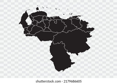 Venezuela Map black Color on White Backgound quality files Png 