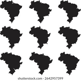 Venezuela map black silhouette vector style with white background