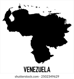 Venezuela Map - black World Map International vector template with High detailed isolated on white background - Vector