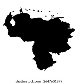 Venezuela Map - black World Map International vector template with High detailed isolated on white background - Vector
