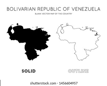 Venezuela map. Blank vector map of the country. Borders of Venezuela for your infographic. Vector illustration.