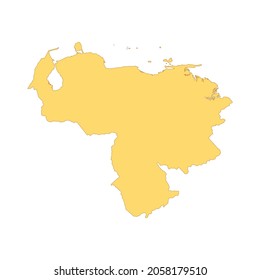 Venezuela map color line element. Border of the country. UI UX GUI design element. Editable stroke.