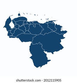 Mapa de Venezuela vector de color moderno. Mapa de silueta. sobre fondo blanco. 