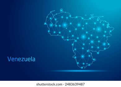 Venezuela Karte - Konzept der Kommunikationstechnologie, Grafik von niedrigen Poly.