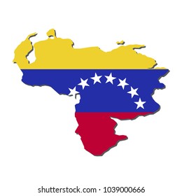Venezuela Map Flag
