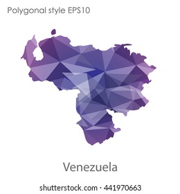 Venezuela map in geometric polygonal style.Abstract gems triangle,modern design background.Vector illustration EPS10.